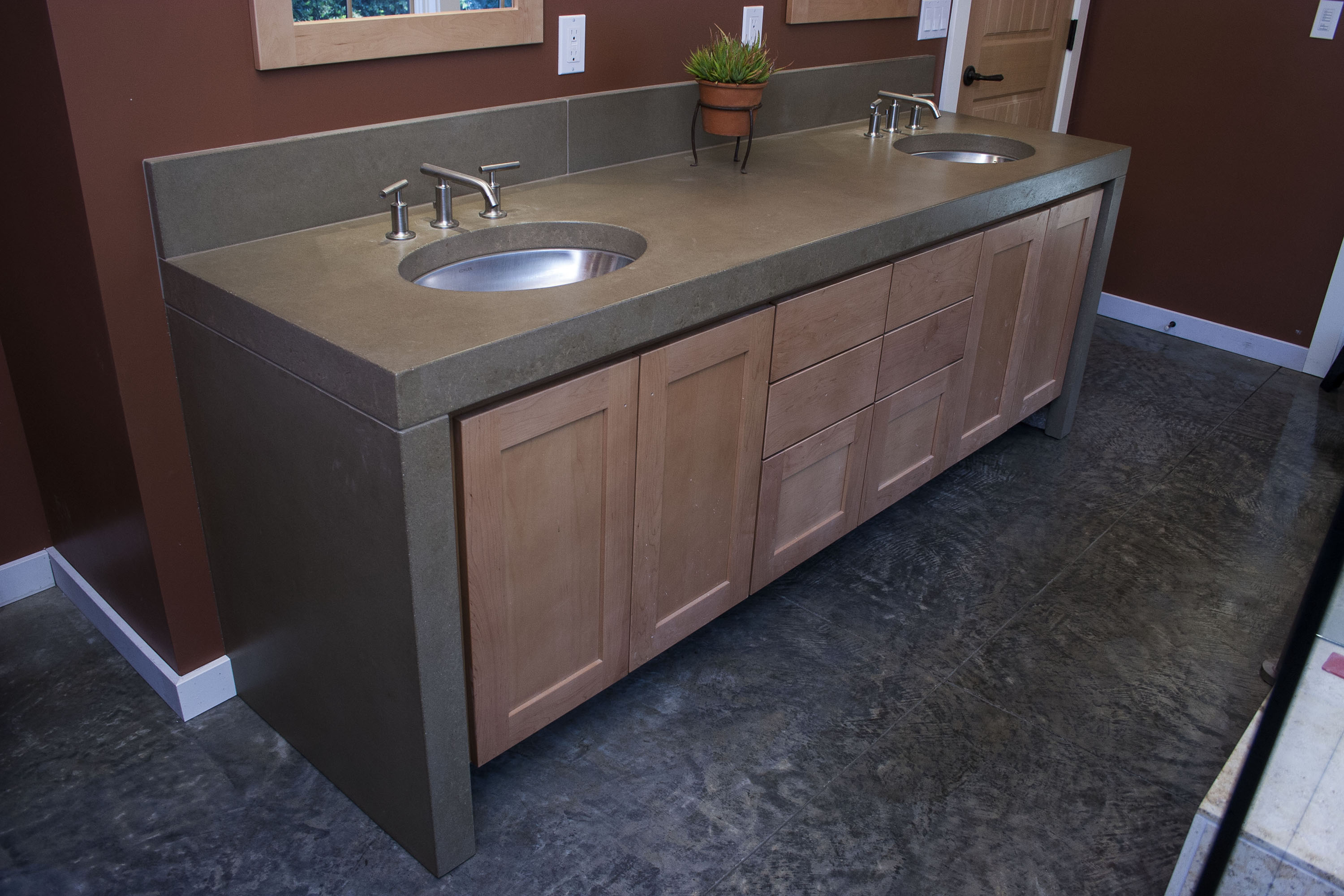 UnderMount Sink with NuCrete Concrete Countertop, N606 Thyme