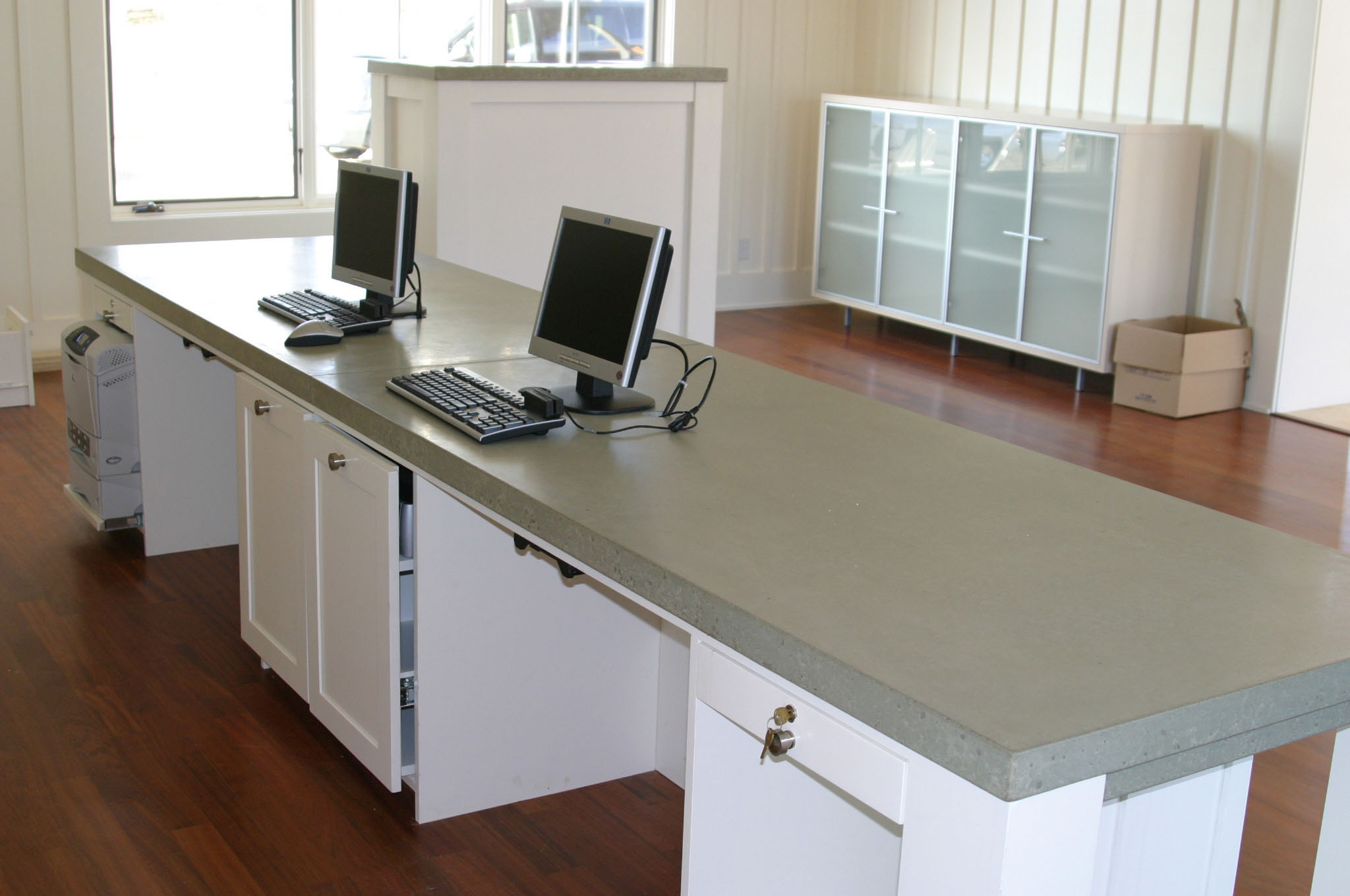 Concrete Countertops at Reception Desk