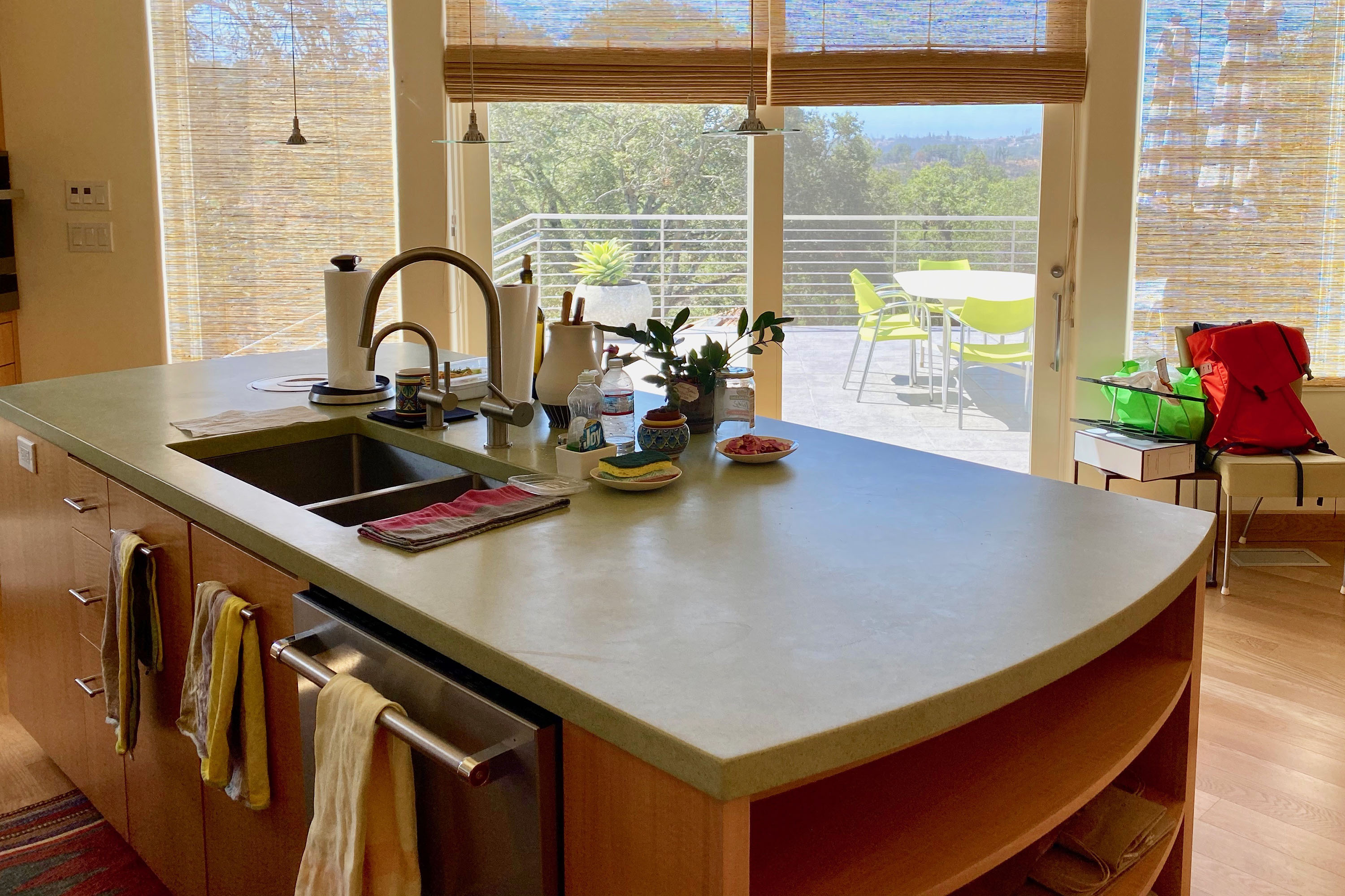 Custom Concrete Kitchen Counter, N622 Green Tea